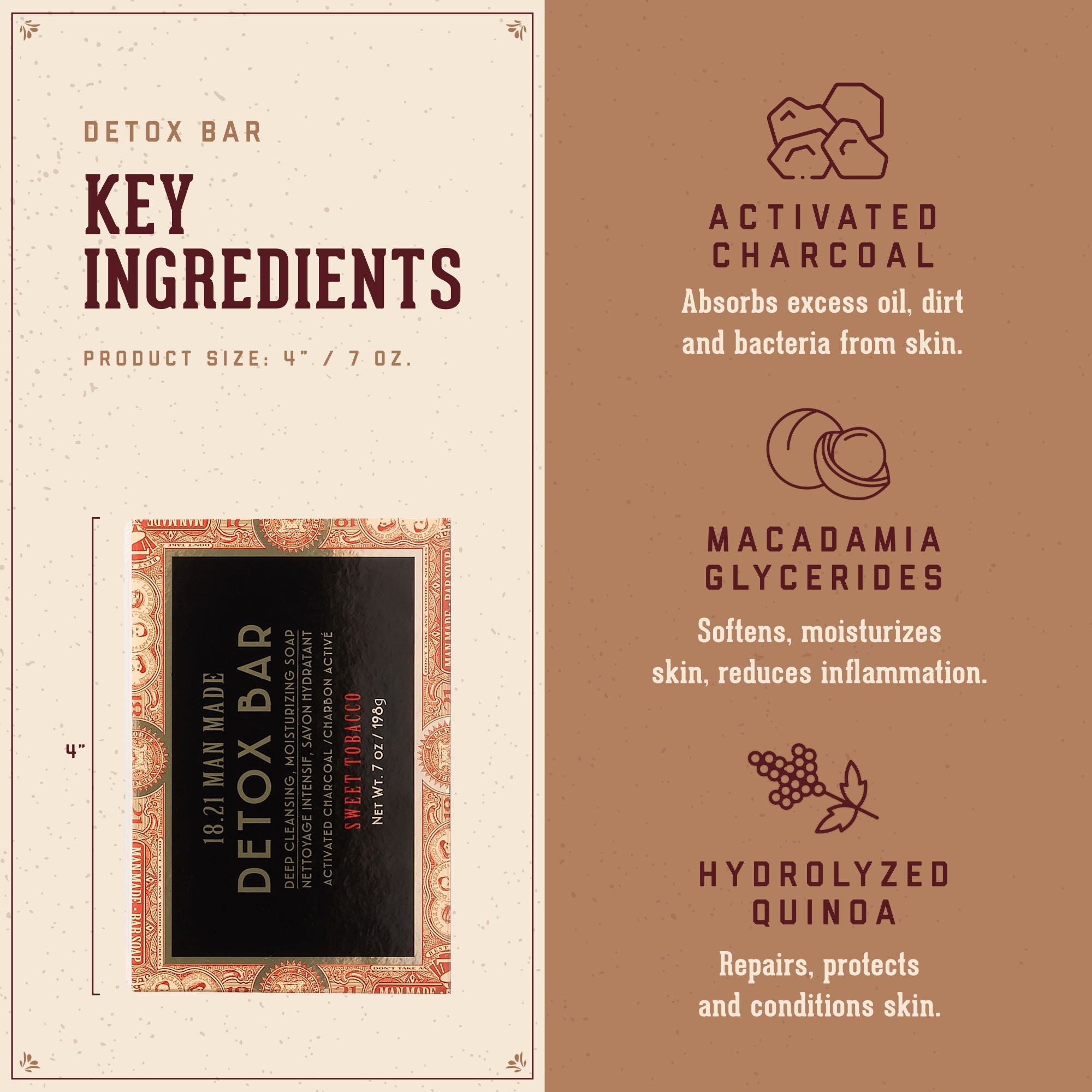 Savon Noir Détoxifiant & Hydratant au charbon actif Sweet Tobacco