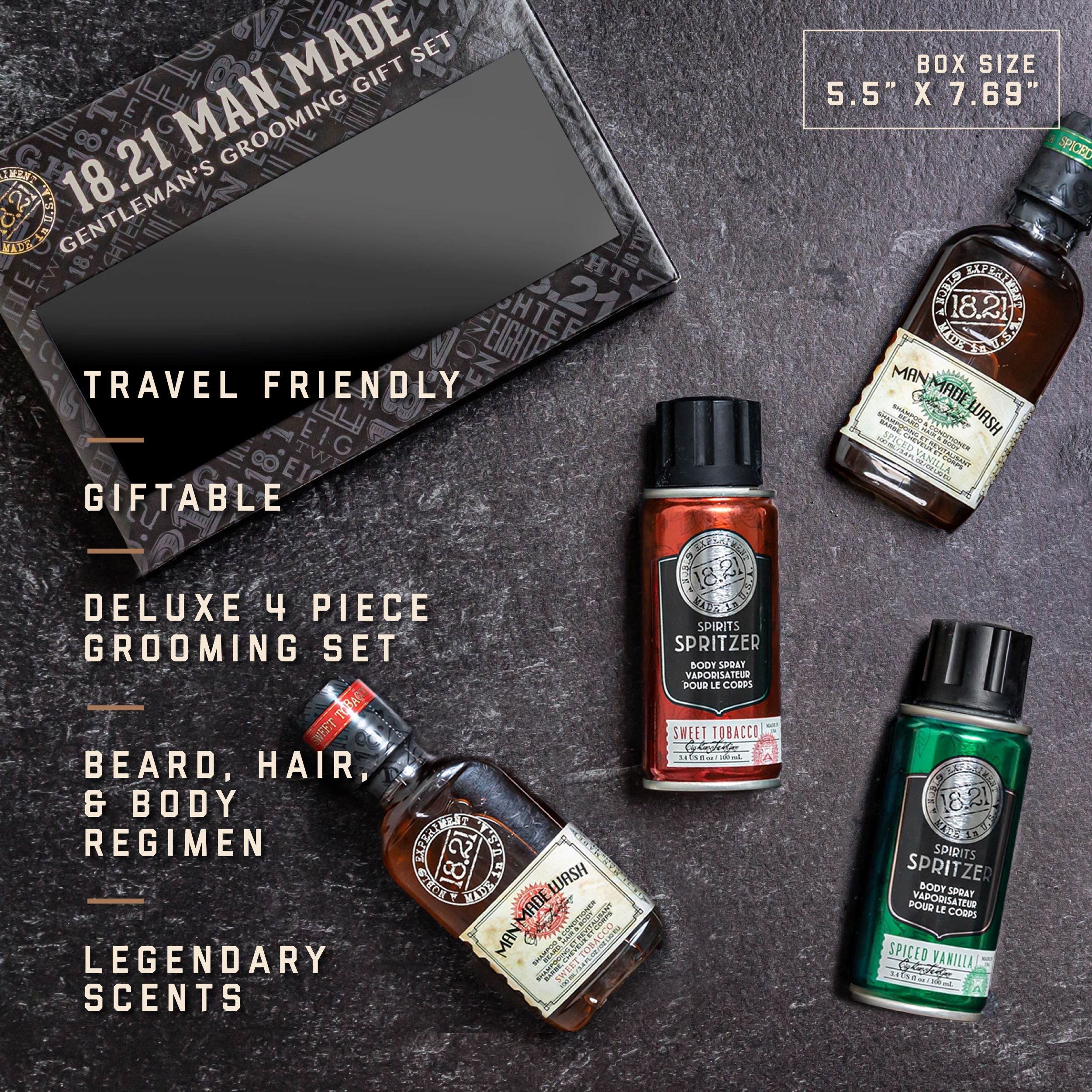Coffret Cadeau Shampooing, Conditioner, Gel Douche & Spray Corporel Spiced Vanilla & Sweet Tobacco